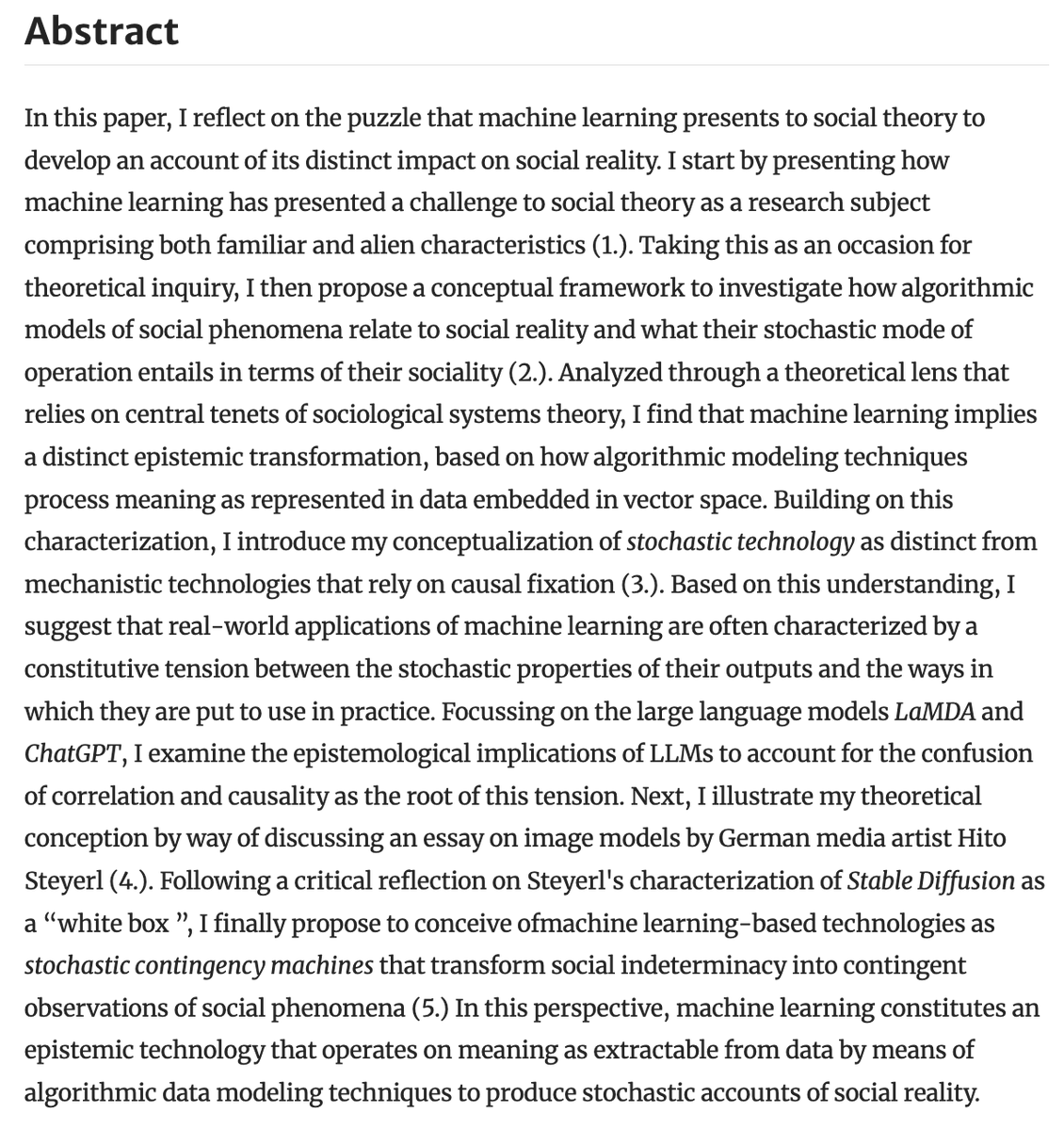 Fabio Iapaolo (@fabio_iapaolo) on Twitter photo Another great, theory-rich addition to our special issue (with <a href="/ludovico_rella/">Ludovico Rella</a>) in AI & Society by <a href="/glitch_syst/">Richard Groß</a>: 'Stochastic Contingency Machines Feeding on Meaning: On the Computational Determination of Social Reality in Machine Learning'. bit.ly/3BAww7e Another great, theory-rich addition to our special issue (with <a href="/ludovico_rella/">Ludovico Rella</a>) in AI & Society by <a href="/glitch_syst/">Richard Groß</a>: 'Stochastic Contingency Machines Feeding on Meaning: On the Computational Determination of Social Reality in Machine Learning'. bit.ly/3BAww7e