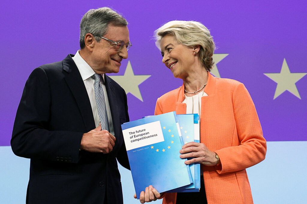 4strat's tweet photo. Former ECB President Mario Draghi's report on the Futures of Europe's competitiveness emphasizes strategic autonomy. Will this enhance EU competitiveness or risk global isolation? Read more: https://t.co/3RnKwJptcp https://t.co/9HZazi3o0w