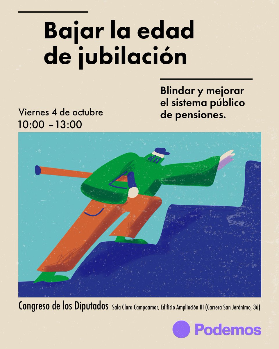 ionebelarra's tweet image. Nuestro país necesita bajar la edad de jubilación y seguir blindando el sistema público de pensiones. ¿Cómo se puede hacer? La respuesta a esta pregunta la tendrás en esta jornada que hemos organizado en el Congreso este viernes. ¡Vente!

Inscríbete aquí:
forms.gle/TbTEmP684cafSy…