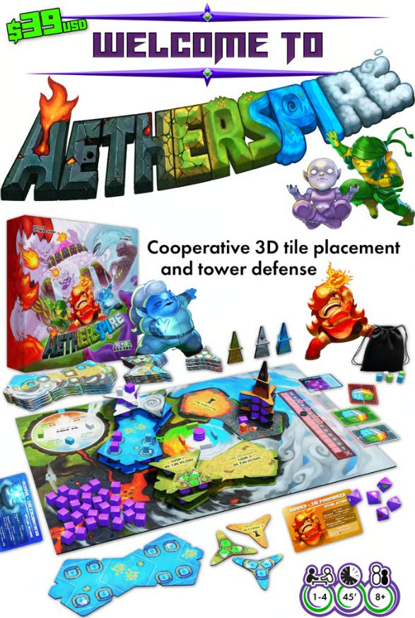Darkstoners's tweet image. Ya tenéis en #Kickstarter el relanzamiento de Aetherspire, un juego de estrategia cooperativo de @phaseshiftgames, en el que tendrás que construir una torre elemental.