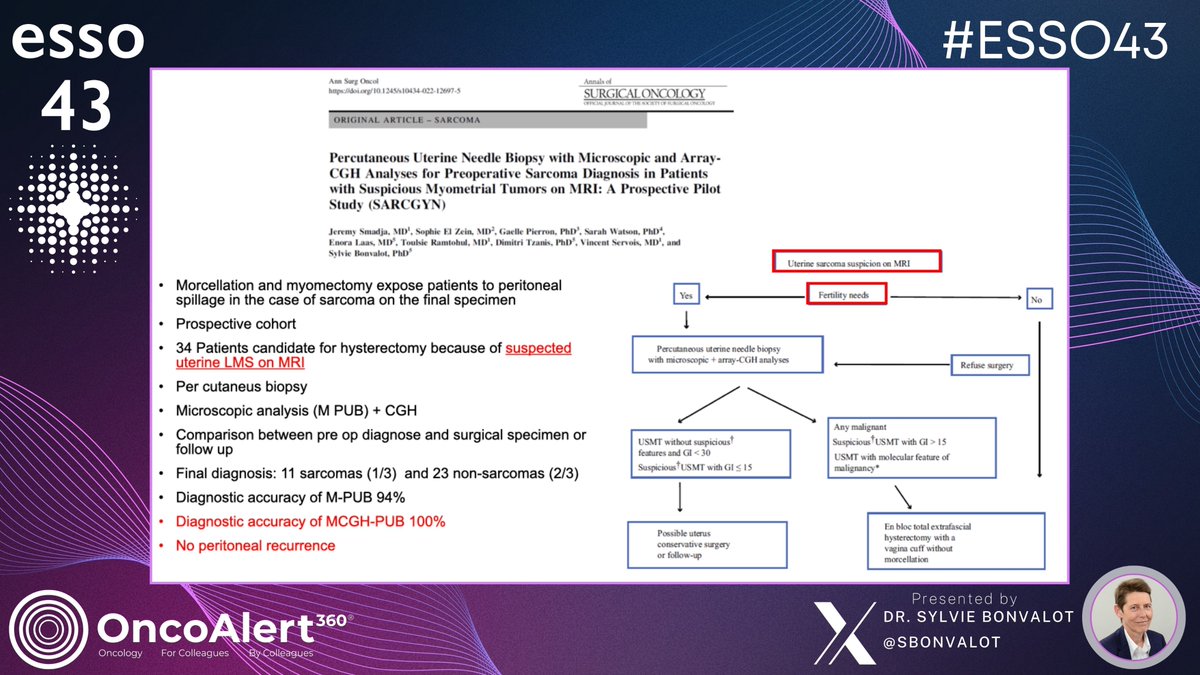 The <a href="/OncoAlert/">OncoAlert</a> 🚨Coverage #ESSO43 DAY ONE

Life Time Achievement Award Lecture🏆 
Contributing to the enhancement of sarcoma patient care, a shared challenge for specialists across various disciplines

Speaker: Dr. Sylvie Bonvalot🇫🇷  <a href="/SBonvalot/">sylvie bonvalot</a> 

All surgical specialists will