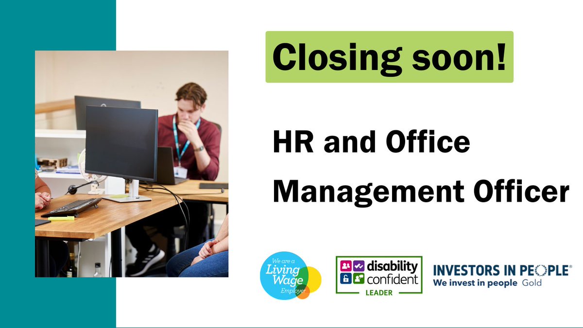 Applications for our HR and Office Management Officer vacancy close on Wednesday at 9 am

Apply here⬇
intowork.org.uk/about/vacancie…