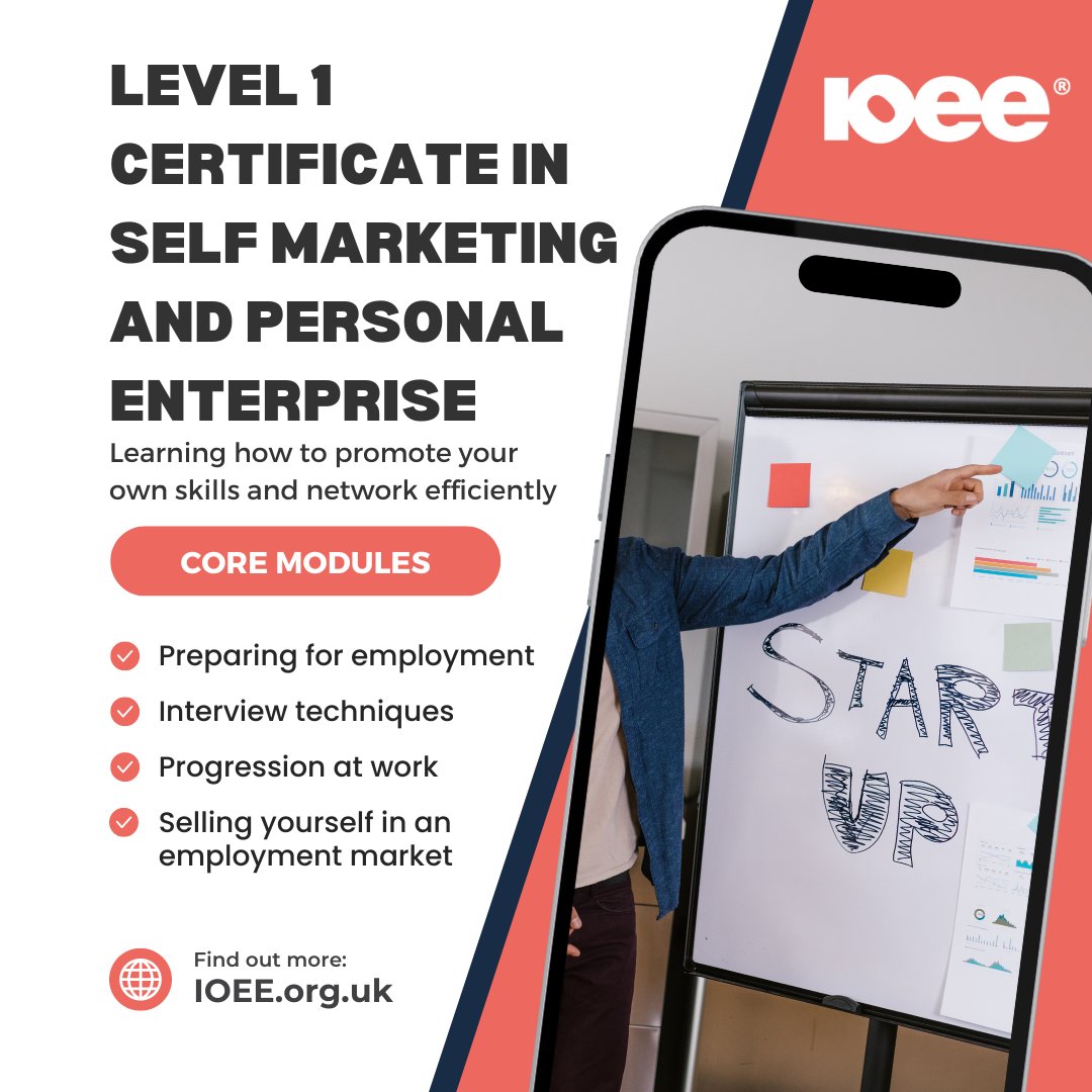 The SFEDI Level 1 Certificate in Self #Marketing and Personal #Enterprise is great for training providers looking to introduce their learners to the process of applying for work and presenting themselves at work and in an interview setting.

bit.ly/4dgSvgR