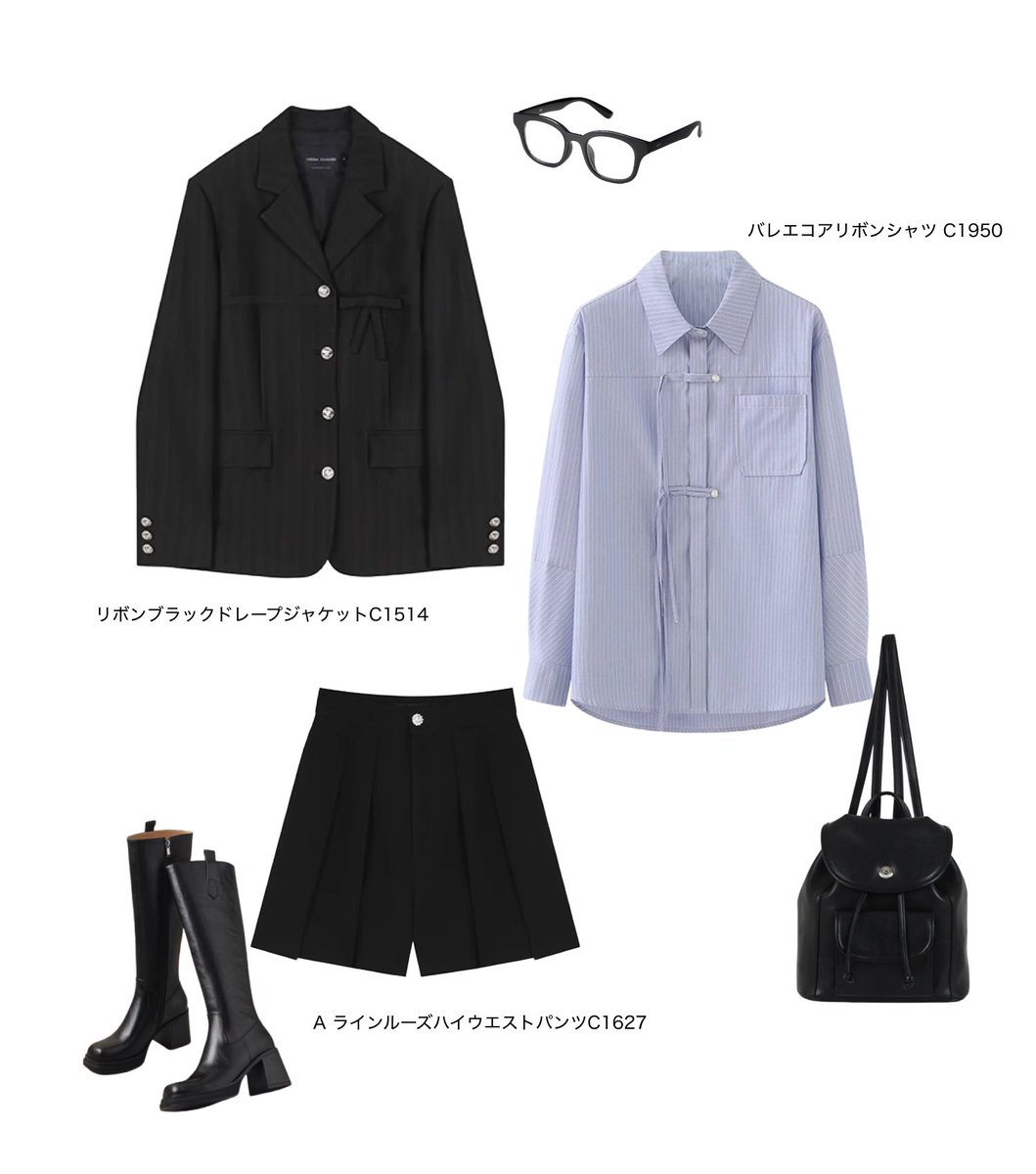 リボンブラックドレープジャケットC1514