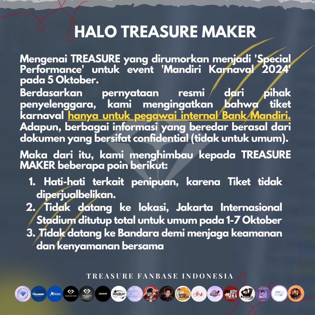 Hi Teume Indonesia

Berikut himbauan kami terkait event Mandiri Karnaval 2024. Mohon disimak dan diperhatikan
Terimakasih🩵