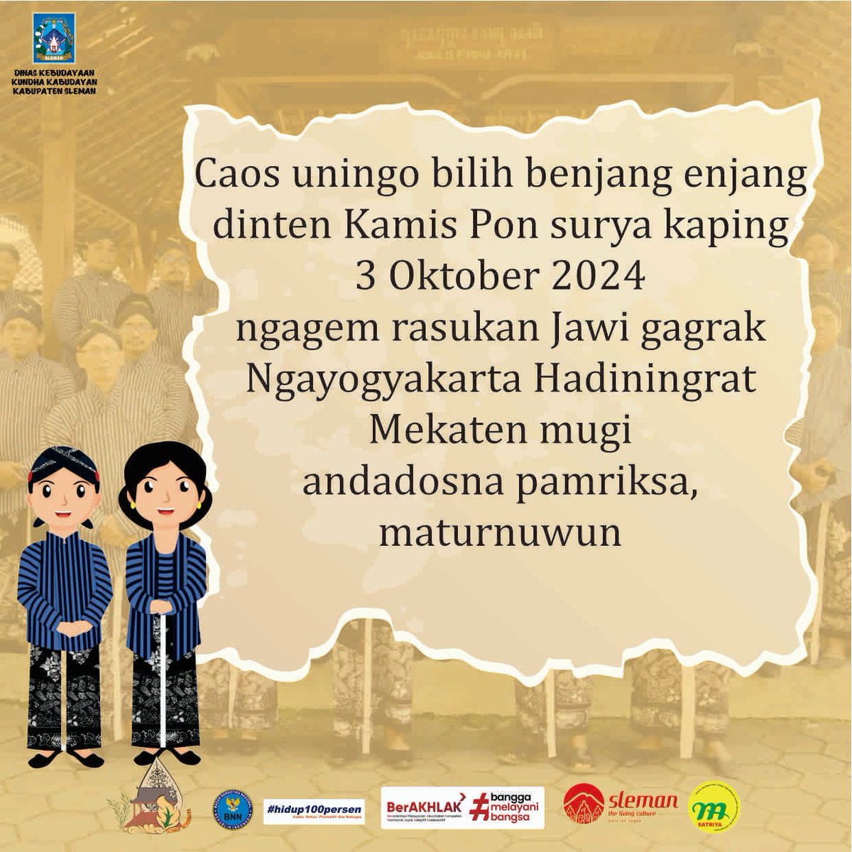 Pakaian tradisional adat Jawa Yogyakarta pada Hari Kamis Pon..  
Monggo sesarengan nguri-uri kabudayan jawa 😍