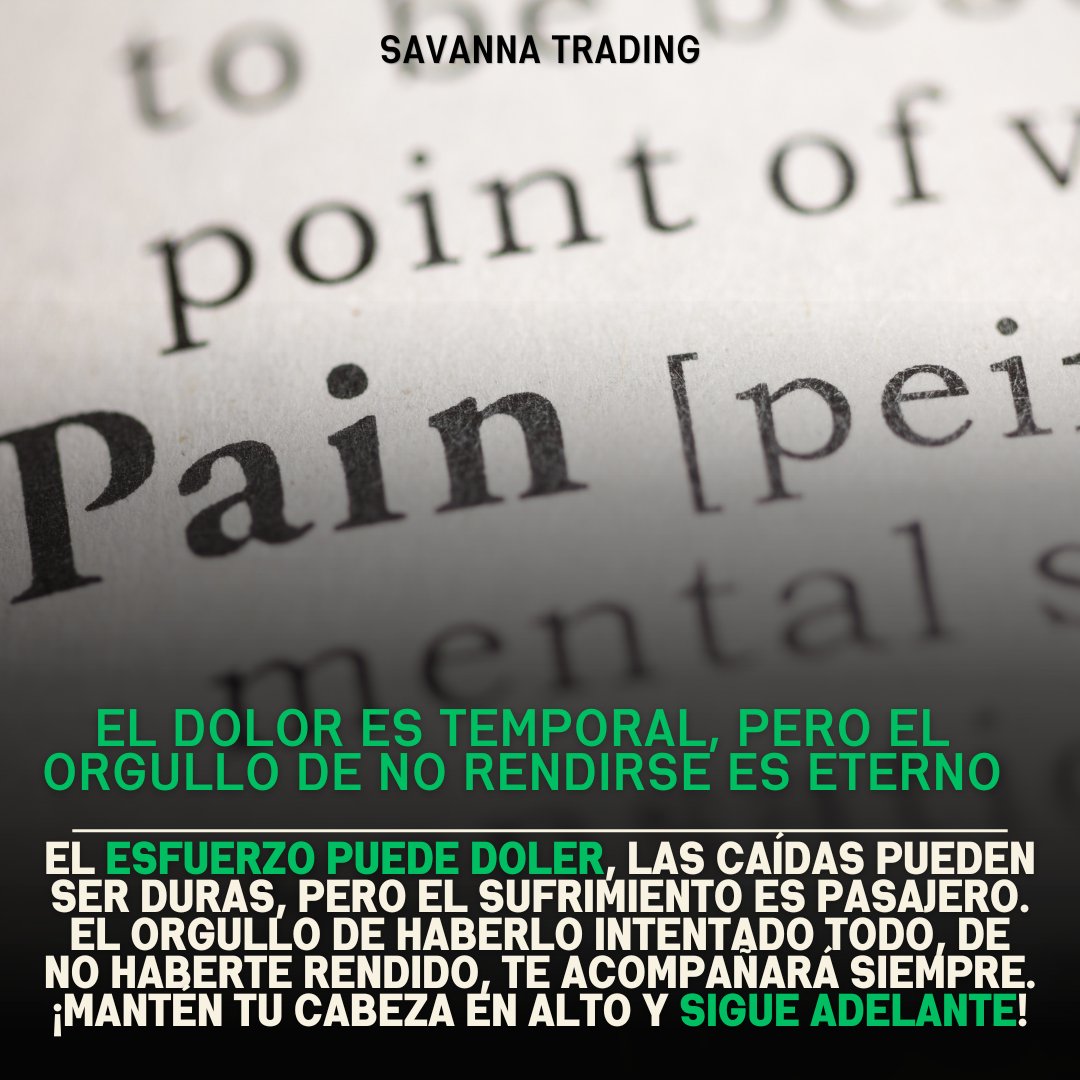 Savanna_Trading's tweet photo. 👊El dolor es temporal.

#Levantarse #ElDolorEsTemporal #Motivacion #Caidas #NoTeRindas #NoRendirse https://t.co/8qXvfcu3Z1
