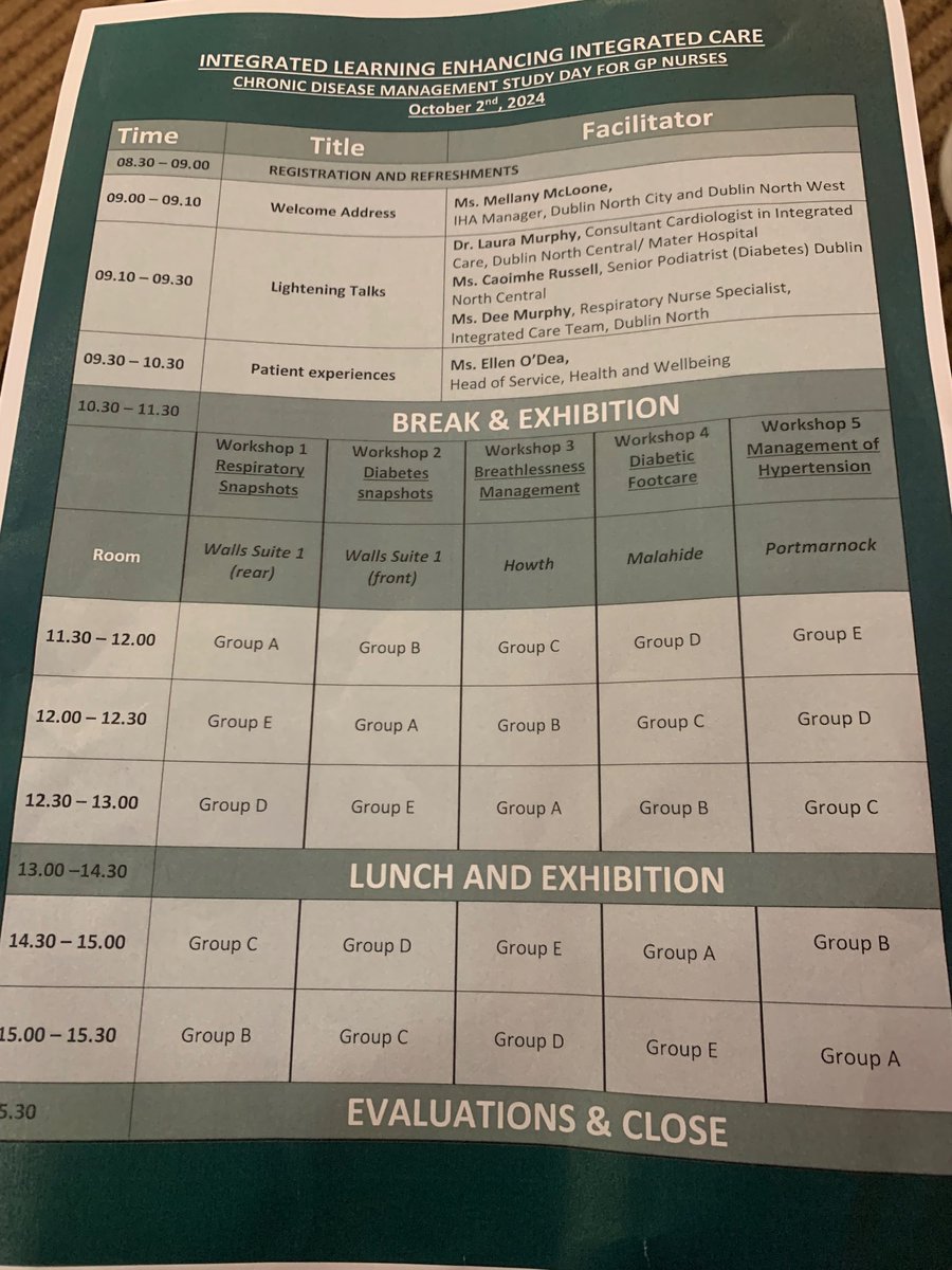 NationalPDCGPN's tweet photo. Integrated Learning :Meeting the Team
Enhancing Integrated Care #integratedlearning #gpnstudyday
@MMurphyPDCGPN
@GPNS_IRL
@LCarrollPDCGPN
@MarieCantwell20
@NMPDUDN https://t.co/CRFkRL8I2B