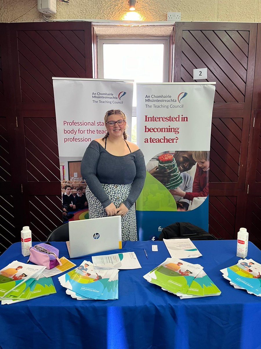 TeachingCouncil's tweet photo. We're at the Graduate Recruitment Festival 2024 today until 12:30pm in University College, Cork. Come chat with us to find out more about becoming a teacher today! @UCC #teachingtransforms #edchatie https://t.co/QVjuww90l9