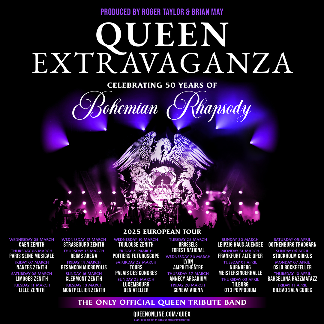 📢 Queen Extravaganza: Geneva, Barcelona and Bilbao - 2025 UK &amp; European Tour Dates now on sale!
Tickets on sale now at: queenonline.com/quex  🎫
🇨🇭GENEVA: ticketcorner.ch/fr/event/queen…
🇪🇸SPAIN: livenation.es/artist-queen-e…
#QUEX