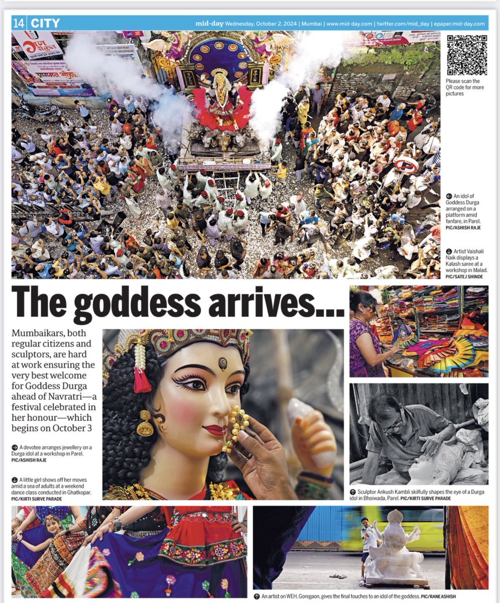 AshishRane2's tweet image. In today’s #midday #photofeature #goddess #arrives #mumbaikars get ready for the coming 9day #celebration of #navratri Ashish Raje Satej Sharad Shinde Kirti Surve Parade Ashish Rane