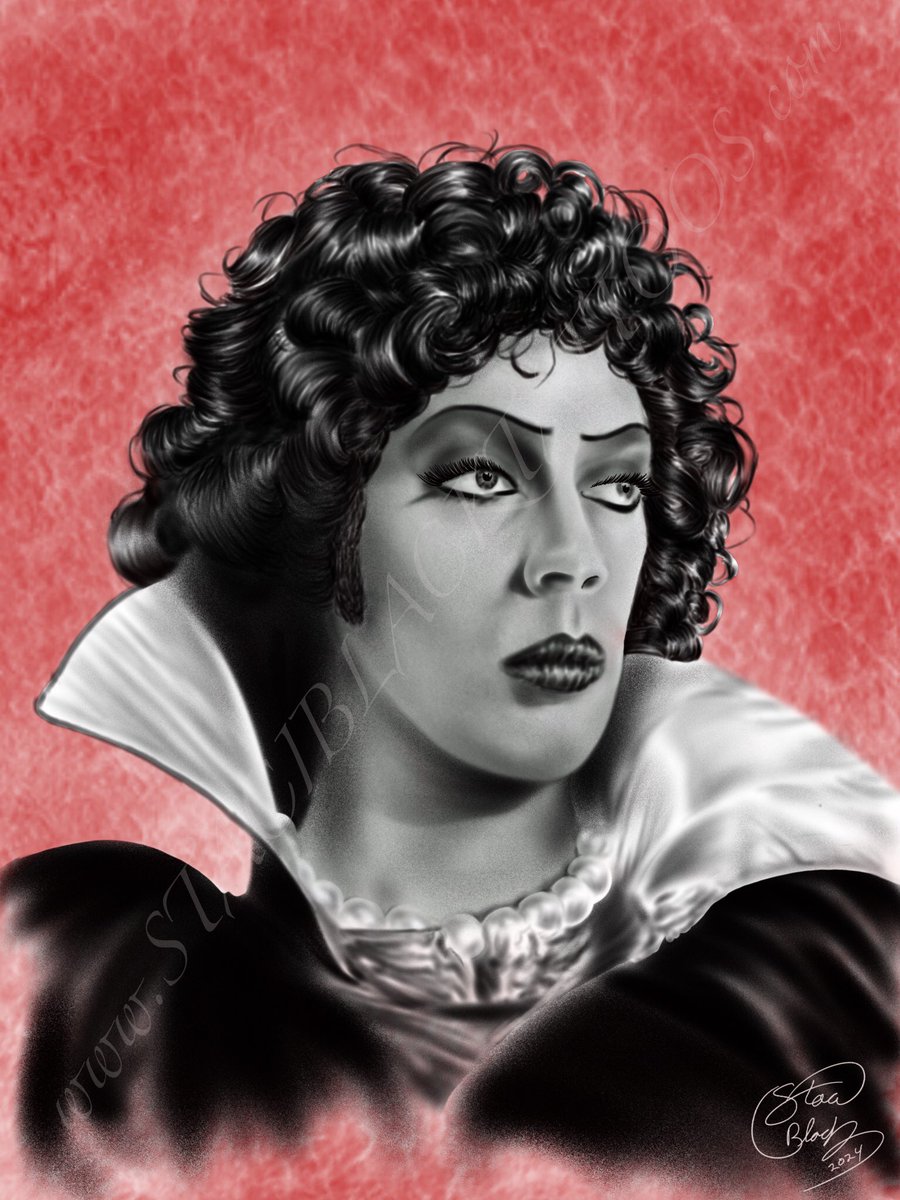 thestaciblack's tweet photo. “BOSS”   Tim Curry as the original, greatest and true Dr. Frank N. Furter in the classic Rocky Horror Picture Show… 11” x 14” prints on canvas available at my big cartel store.. comment for info. https://t.co/t1aXioqcXL