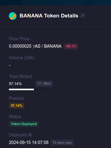 MadMaxMeme's tweet photo. Cool $Banana  Logo on https://t.co/pudOSuqm1a  . Buy it at lowest possible price , we lowered it once more to enabe ppl to ape in huge on Marketplace: https://t.co/4t34vAt4rL https://t.co/urK5j4pGB4
