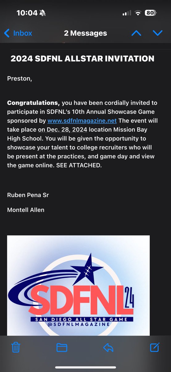 Preston Bowles (@prestonbowless3) on Twitter photo Thank you so much <a href="/MBASports1/">MBASports</a> for inviting me to this years SDFNL showcase to show off my skills.
<a href="/jtamoe46/">John Taumoepeau</a> <a href="/DianteLeeFB/">Diante Lee</a> <a href="/Coach_Hefley/">Dusty Hefley</a> <a href="/DrewWestling7/">Drew Westling</a> @marcusanthonyg <a href="/Coach_Canty/">Andrew Canty</a> <a href="/MCSunDevilFoot1/">MCSundevilFB</a> <a href="/Daygofootball/">San Diego Football</a> <a href="/SDFBRecruits/">San Diego High School Football</a> <a href="/tamoe33/">Charles Taumoepeau 🇹🇴</a> <a href="/SDFNLMagazine/">#SDFNL25</a> Thank you so much <a href="/MBASports1/">MBASports</a> for inviting me to this years SDFNL showcase to show off my skills.
<a href="/jtamoe46/">John Taumoepeau</a> <a href="/DianteLeeFB/">Diante Lee</a> <a href="/Coach_Hefley/">Dusty Hefley</a> <a href="/DrewWestling7/">Drew Westling</a> @marcusanthonyg <a href="/Coach_Canty/">Andrew Canty</a> <a href="/MCSunDevilFoot1/">MCSundevilFB</a> <a href="/Daygofootball/">San Diego Football</a> <a href="/SDFBRecruits/">San Diego High School Football</a> <a href="/tamoe33/">Charles Taumoepeau 🇹🇴</a> <a href="/SDFNLMagazine/">#SDFNL25</a>