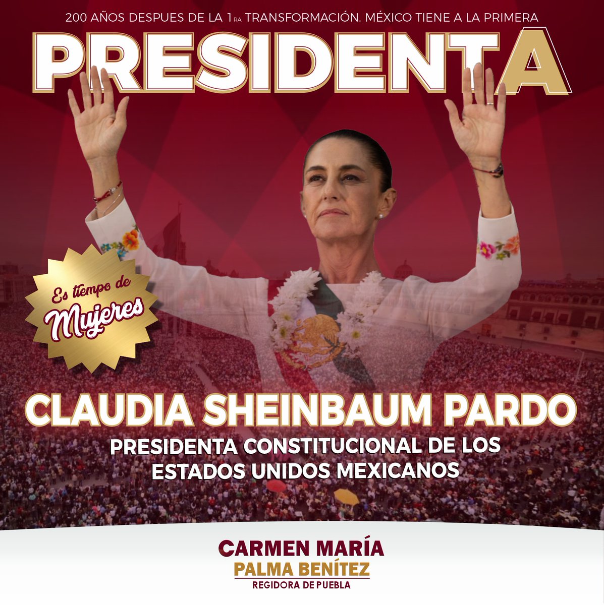 Llego Claudia, y con ella llegamos TODAS.
200 años después de la vida independiente, México tiene en la Dra. <a href="/Claudiashein/">Claudia Sheinbaum Pardo</a> a la 1ra. Mujer Presidenta Constitucional de los Estados Unidos Mexicanos.
Enhorabuena Presidenta. Se vienen grandes momentos para la vida pública de México.