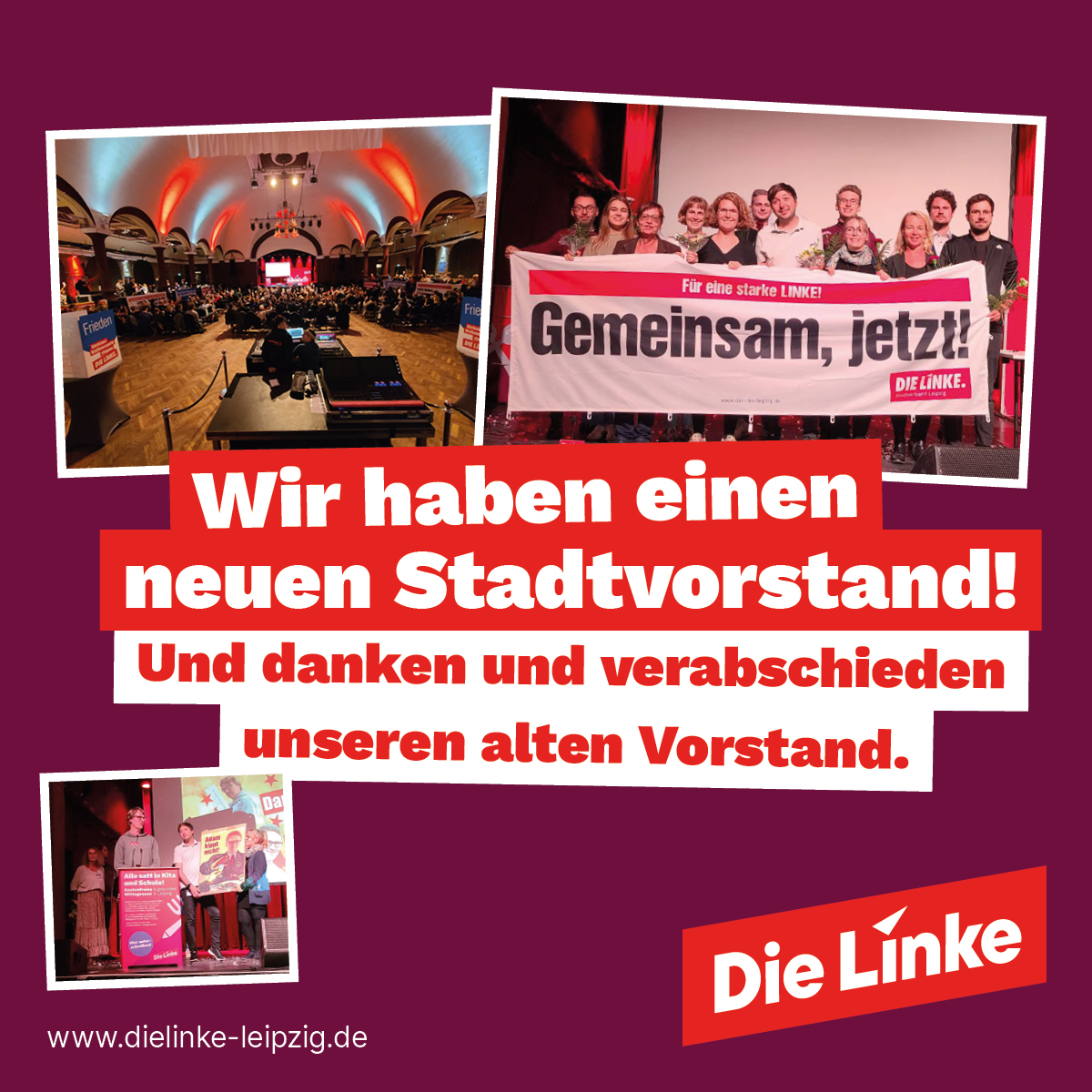 Wir haben einen neuen Stadtvorstand! Erstmals mit Doppelspitze und nun 16 Mitgliedern. Herzlichen Glückwunsch!
Wir gehen gestärkt in das Bundestagswahljahr. Leipzig bleibt rot!
Danke an <a href="/Bedam99/">Adam Bednarsky</a> und den gesamten scheidenden Vorstand für die gute Arbeit. #btw25 #dielinke
