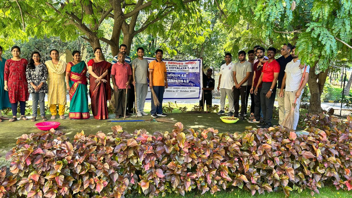 nvsrohyd's tweet photo. On the auspicious occasion of the Jayanti of Mahatma Gandhi and Lal Bahadur Shastri, Special Campaign 4.0 is being celebrated in the   #NVSHyd Hyderabad Region under #NVS. This initiative, as part of a nationwide campaign running from 2nd Oct to 31st Oct, focuses on cleanliness, efficient governance, and reducing pending matters. Let us unite in the spirit of these great leaders to contribute to a cleaner, more transparent, and efficient system. Together, we can build a brighter future for the nation.
@NVS_HQ @EduMinOfIndia @TGopalakrishana #SpecialCampaign4
#SwachhBharatAbhiyan