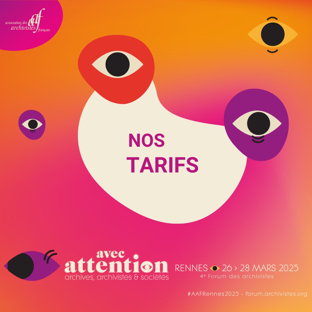 #AAFRennes2025

Le Forum approche à grands pas ! Pour vous aider à préparer votre venue, découvrez les tarifs 👁️‍🗨️

Le module d'inscription sera ouvert début novembre.

ow.ly/bTxx50TzGmv