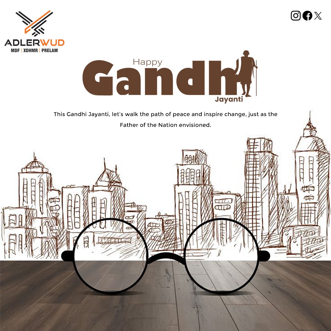 adlerwud's tweet photo. Honoring the legacy of the Father of the Nation, Mahatma Gandhi, who taught us the power of truth, non-violence, and unity. 
Happy Gandhi Jayanti! 🇮🇳 
.
.
.
.
#adlerwud #gandhijayanti #mahatmagandhi #adlererwudindia #innovation #legacy #prelam #XDHMR #boilmax https://t.co/9ZXXz3HOm2