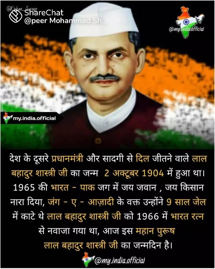panditaain04's tweet photo. जय जवान जय किसान के उद्घोषक, भारत के दूसरे प्रधानमंत्री भारत रत्न श्री लाल बहादुर शास्त्री जी की जयंती पर उन्हें सादर नमन 🙏
#लाल_बहादुर_शास्त्री https://t.co/rqFS5aavGj