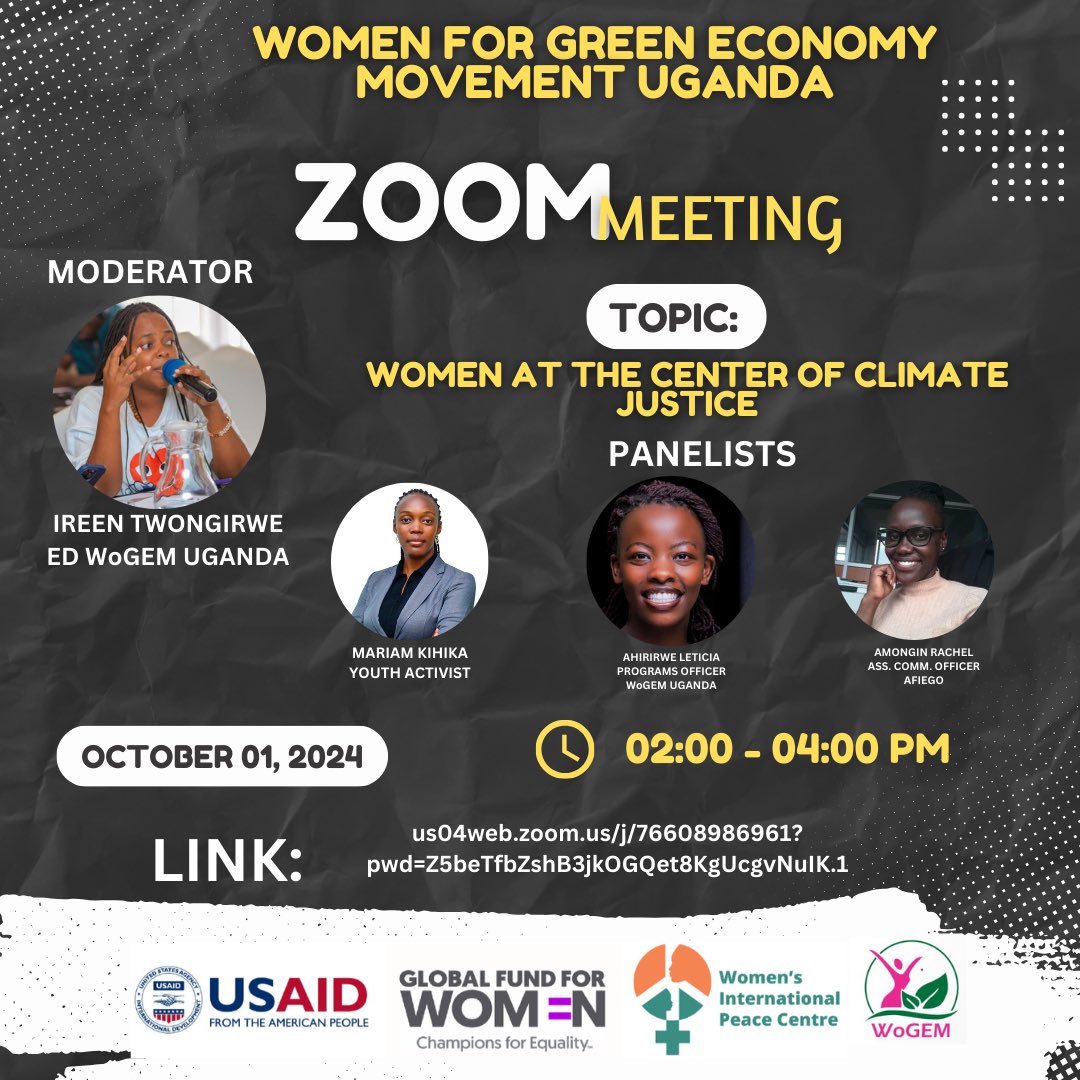 WogemU's tweet photo. To our partners, colleagues, who joined us yesterday to champion the #voicesofwomen at the #centerof #ClimateJustice, we are very grateful for your continued dedication supporting us to-take lead in #ClimateAction.⁦@TheWIPCentre⁩ ⁦@USAID⁩ ⁦@GlobalFundWomen⁩ https://t.co/y9huY08zaF