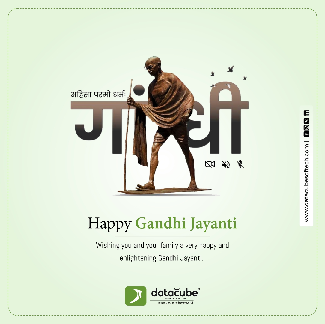 datacubesoftech's tweet photo. Happy Gandhi Jayanti : A Celebration of Peace and Non-Violence
.
.
#GandhiJayanti#MahatmaGandhi#Nonviolence#Peace#Ahimsa#LegacyOfPeace#CelebrateGandh#GandhisTeachings#UnityInDiversity#InternationalDayOfNonViolence https://t.co/jsoHaCNWmi