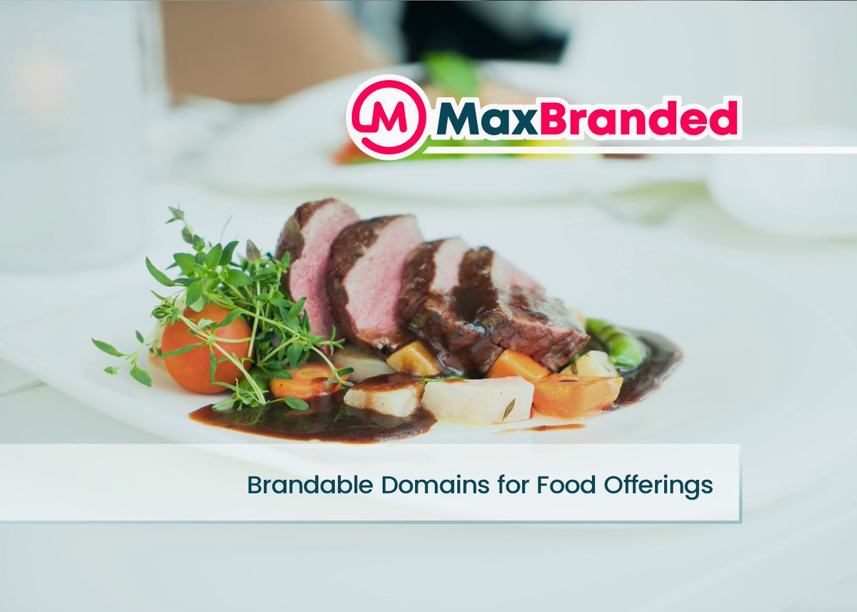 You understand that food as a business is all about an entire experience, so your chances of success are much better than average. Great!

Remember to get a #BrandName with an engaging personality that brings it all together.

Peruse our food domains at MaxBranded.com/FoodDomains