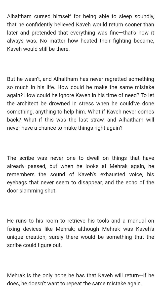 MaiteaMarie's tweet photo. Decided to become active on here again to post some writings. Here's a snippet of a #haikaveh or #kavehtham fic coming on my ao3 later this week! Features light angst, emotional hurt/comfort, but they'll still get a happy ending cause I'm weak like that 🙏🙏 https://t.co/xnbs7s0slv