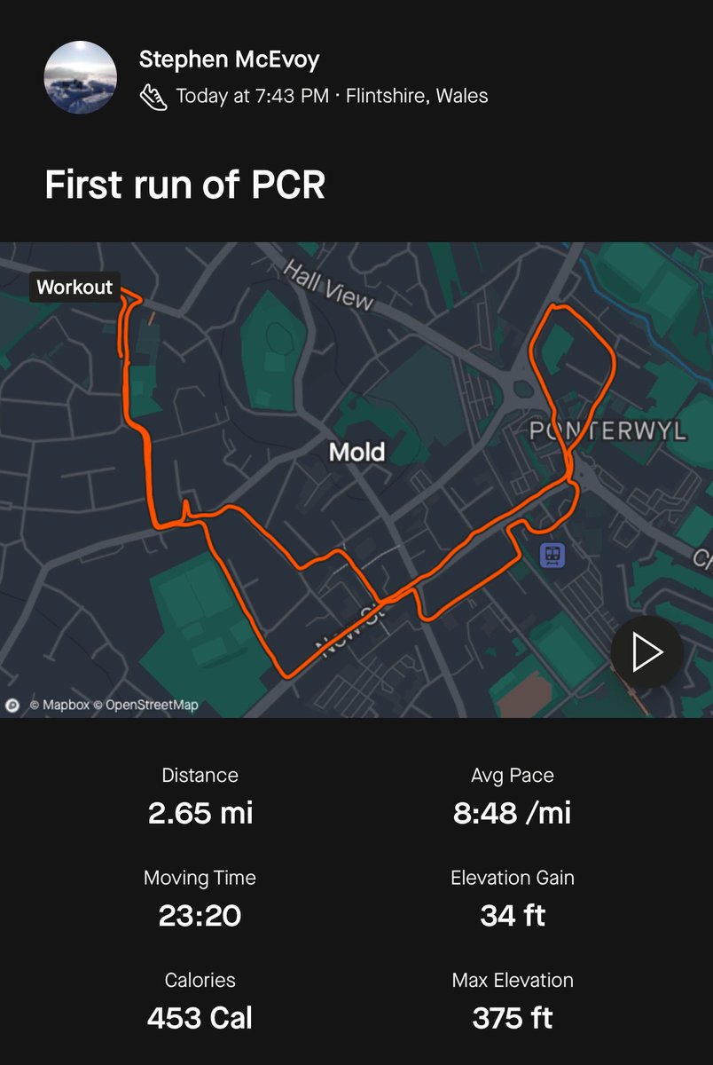 Day 1 done - 2.6 miles gone