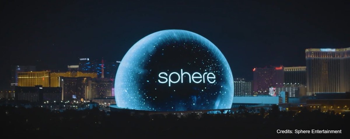 Hitachi's tweet photo. 🎤 The Las Vegas #Sphere is using @HitachiVantara #data processing software to create a fully immersive experience. Learn how Hitachi’s advanced storage solutions are powering a new era of entertainment #innovation here:https://t.co/saGdyvnHu6 https://t.co/qfja17mhRT