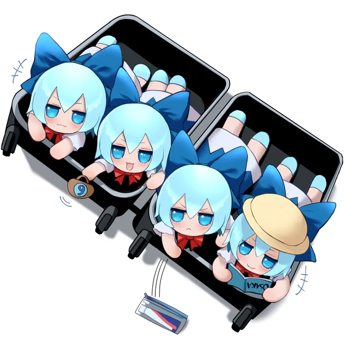 自分たちがお留守番することになるとは全く考えていないふもふもチルノちゃんたち 