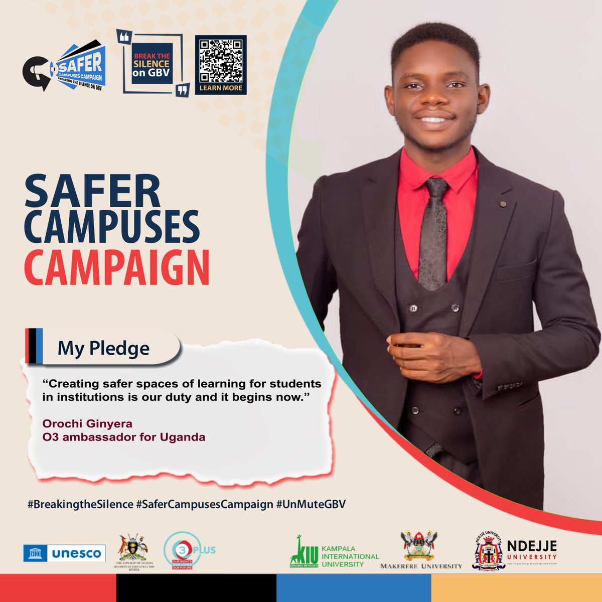 Through pledging, we are on course to break the silence. Over the last weeks, students-administrators have in unison said no to GBV.  A pledge can raise awareness and unearth this evil.  With one day to the launch of #safercampusescampaign, make a pledge and break  the silence.