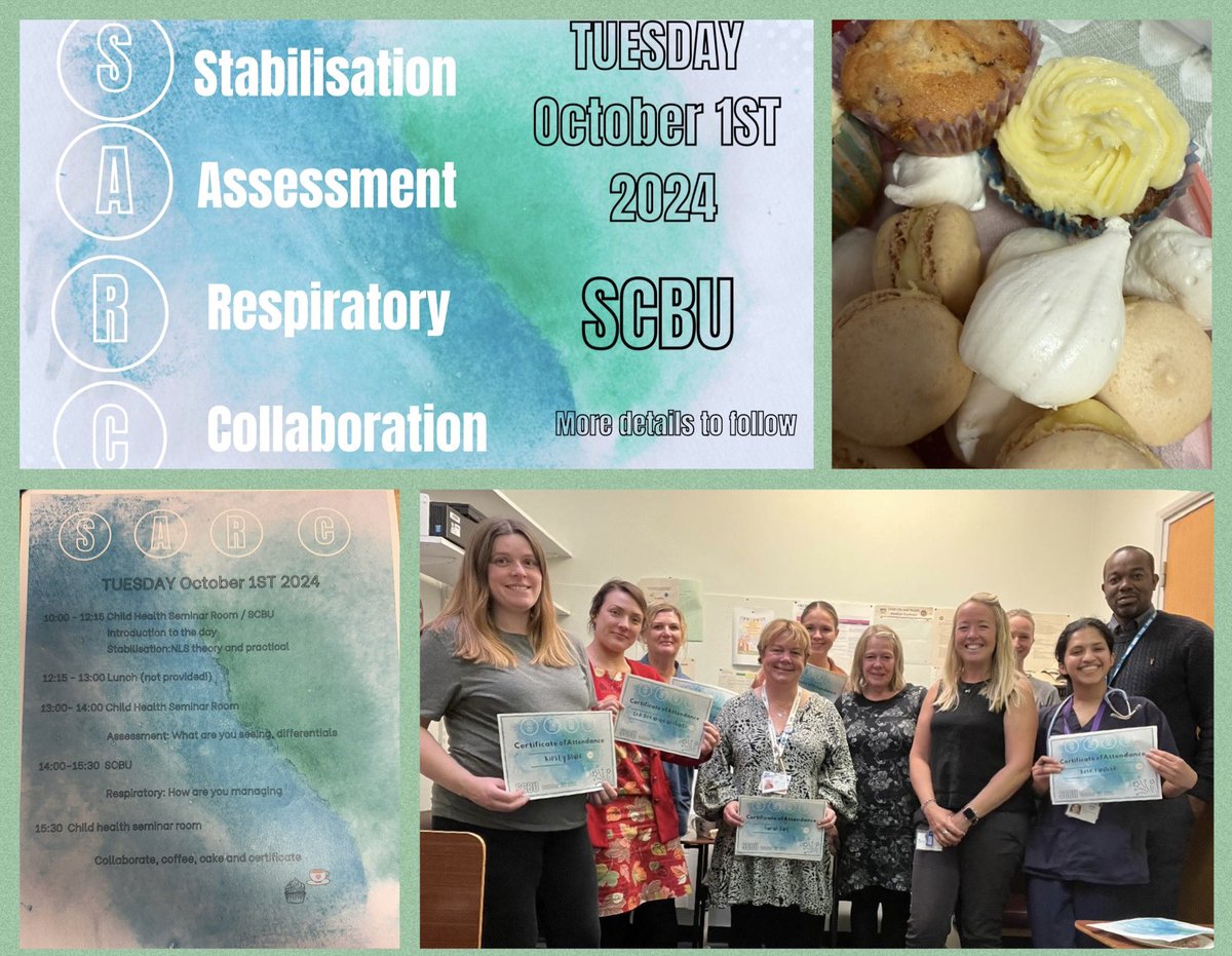 We stabilised, assessed, managed all things respiratory and then collaborated with cake. 
SARc pilot completed.🩶🩺
Thank you to those who joined the day for your enthusiasm and positive feedback #SCBUteam-working #neonataleducationandtraining