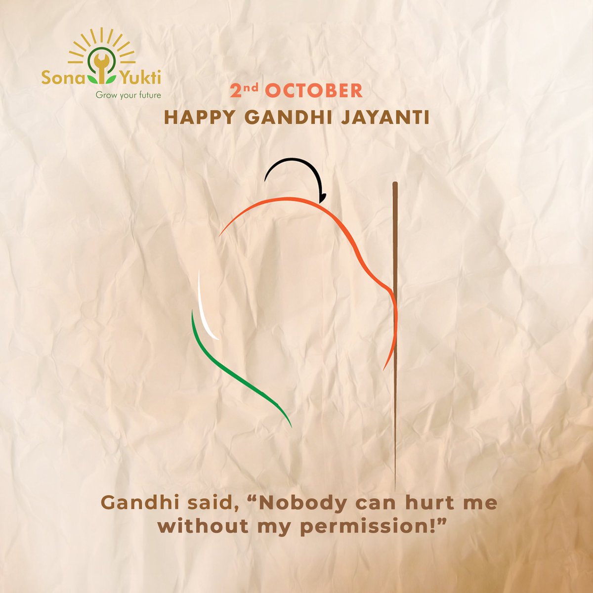 sonayukti's tweet photo. On this special day, Sona Yukti reflects on Gandhi’s wisdom: inner strength and self-respect shield us from harm. Embrace resilience and self-control for true peace within. Let’s live by these principles for a harmonious world.

Visit : https://t.co/FHckJScfTz

#MahatmaGandhi https://t.co/SsFuyBndkn