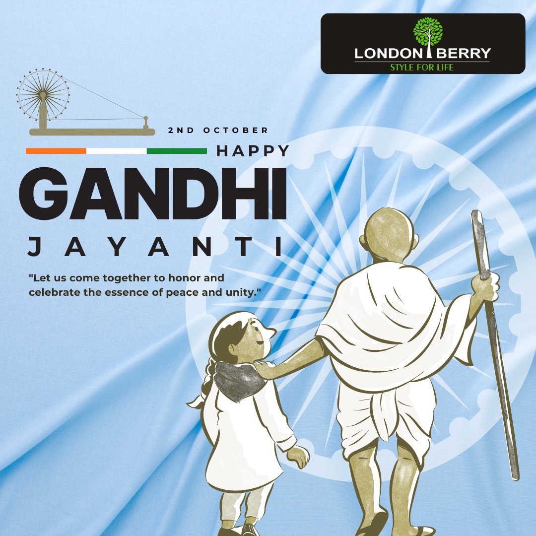 LONDONBERRYSBB's tweet image. &quot;London Berry wishes everyone a Happy Gandhi Jayanti! 🇮🇳 As we honor the legacy of Mahatma Gandhi and his timeless message of peace and unity, let&apos;s embrace simplicity and style, just as he embraced truth and non-violence.
.
.
#gandhijayanti #londonberry #unityinstyle #fashion