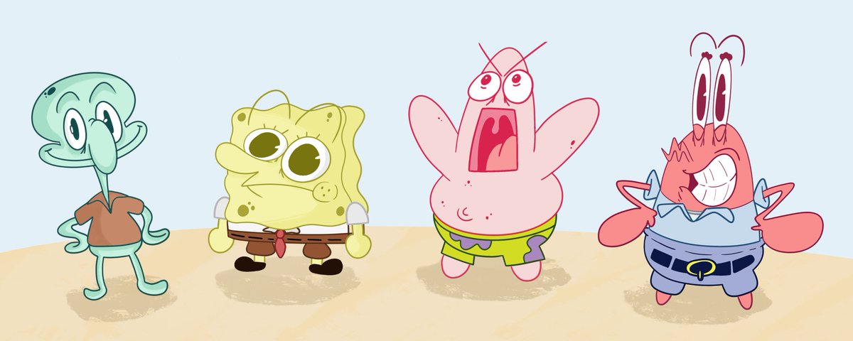 FreindlyCanada's tweet photo. The sponge gang is all here.

#spongebob #spongebobsquarepants #fanart #art #drawing #patrickstar #squidward #mrkrabs #spongebobart https://t.co/2woAKaAi4Q