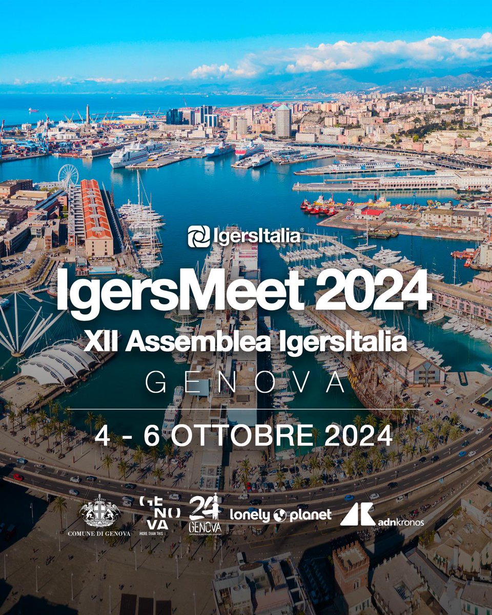📣 La XII Assemblea Nazionale di #IgersItalia si svolgerà a #Genova. 
Dal 4 al 6 ottobre 2024, con il supporto di <a href="/ComunediGenova/">COMUNE DI GENOVA</a> e <a href="/GenovaMore/">GenovaMoreThanThis</a>, scopriremo una tra le più belle città di mare in Italia👇🏻
igersitalia.it/la-citta-di-ge…
#IgersMeet2024