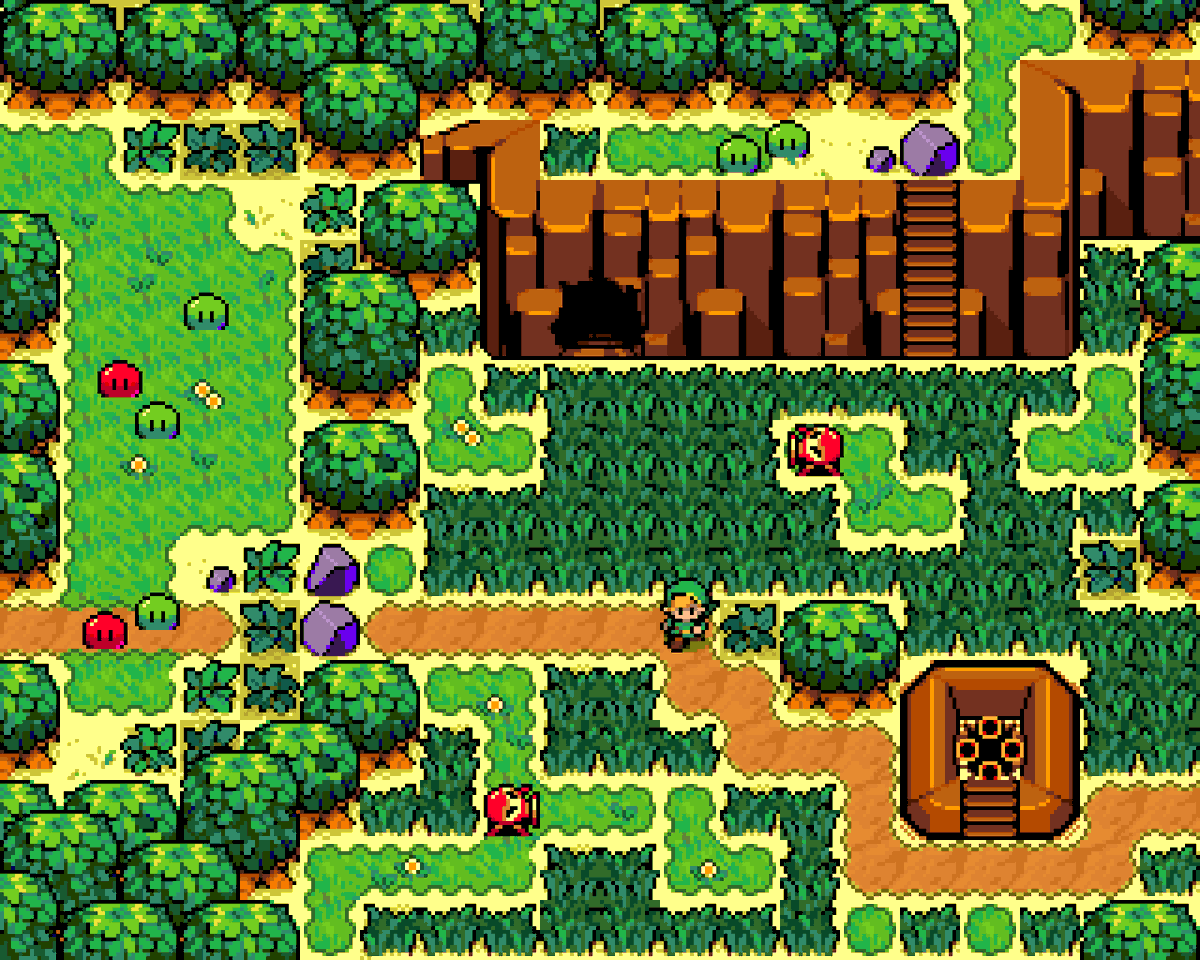 Woodspixl's tweet photo. My map submission for Koholint Redrawn! Area 5-3 for reference. 🌿

#pixelart #Zelda #environment #overworld #gameboycolour #retroredrawn https://t.co/j7qj5hPAS9