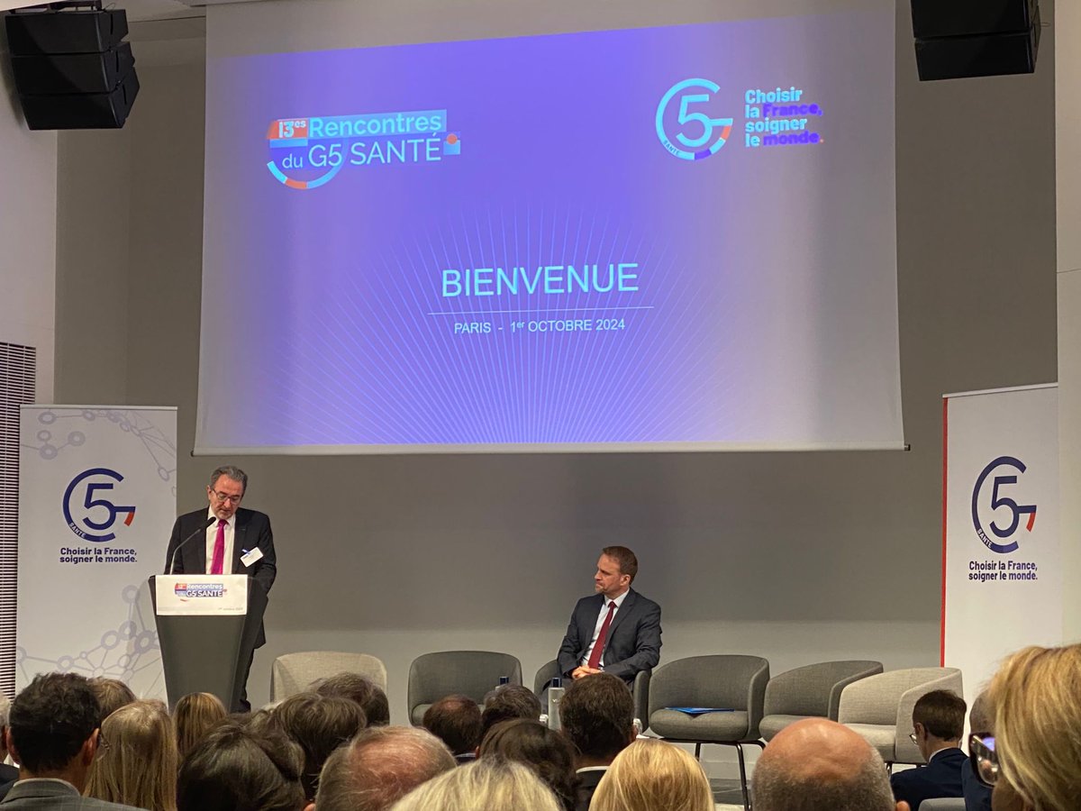 Je salue tout le travail mené sur l'efficience et le financement de notre système de santé par le #G5Santé .

Les défis sont là : concilier #souveraineté , #attractivité et maîtrise des dépenses.   

Je tiens à féliciter les #entreprises membre du G5 qui : 
  
1️⃣ soignent nos