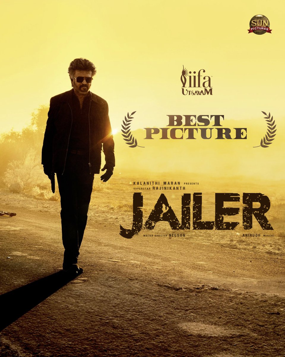Sun Pictures (@sunpictures) on Twitter photo Unstoppable Alapparai💥😎 #Jailer has won 'Best Picture' at IIFA Utsavam 2024!
<a href="/rajinikanth/">Rajinikanth</a> <a href="/Nelsondilpkumar/">Nelson Dilipkumar</a> <a href="/anirudhofficial/">Anirudh Ravichander</a> #IIFAUtsavam2024 Unstoppable Alapparai💥😎 #Jailer has won 'Best Picture' at IIFA Utsavam 2024!
<a href="/rajinikanth/">Rajinikanth</a> <a href="/Nelsondilpkumar/">Nelson Dilipkumar</a> <a href="/anirudhofficial/">Anirudh Ravichander</a> #IIFAUtsavam2024