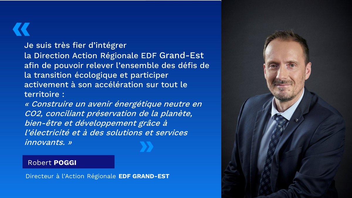 Bienvenue à <a href="/poggi_robert/">POGGI Robert</a> , nouveau directeur à l’action Régionale EDF Grand-Est
<a href="/regiongrandest/">Région Grand Est</a>  <a href="/Franck_LEROY_/">Franck LEROY</a>   <a href="/FrancoisWerner1/">François Werner</a>   <a href="/DebordValerie/">Valérie Debord</a>  <a href="/Prefet67/">Préfet de région Grand Est & du Bas-Rhin 🇫🇷🇪🇺</a>  <a href="/CCIGrandEst/">CCIGrandEst</a>  <a href="/HasselerJean/">Jean-Paul Hasseler</a>  <a href="/cesergrandest/">CESER Grand Est</a> <a href="/briet_clemont/">Marie-Claude BRIET-CLEMONT</a> - @GrandENov  <a href="/AlexFarro/">Alexandre Farro</a>