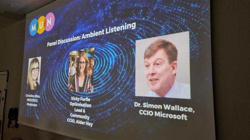 idigitalnhs's tweet image. Members of iDigital are this week attending the Meditech User Network Conference, hosted in Liverpool.
This morning Vicky, @AlderHey's Community CCIO, is part of a panel discussion focussed on Ambient Listening🌟 #MUN2024