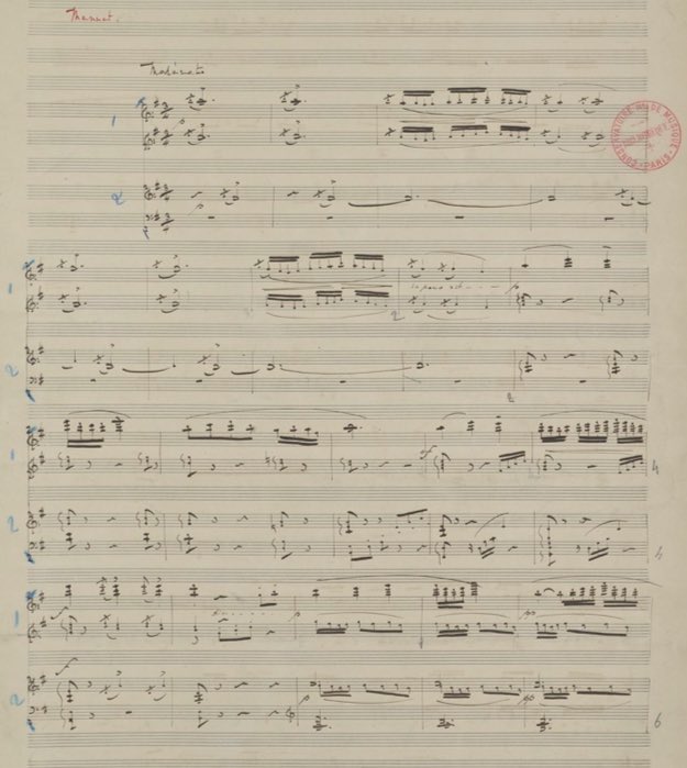 Writing about #Debussy Petite Suite today. Here’s the opening of the Menuet in manuscript. Happy memories of playing piano duets!