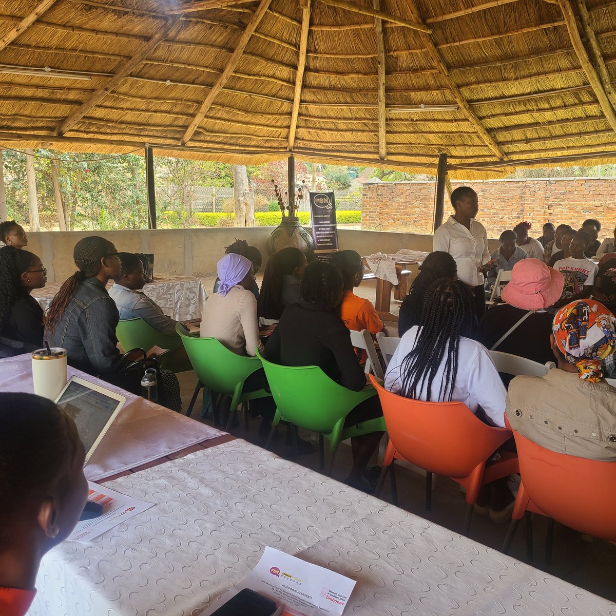 femalestudents's tweet photo. Our students coordinator unpacking various health issues affecting #femalestudents in tertiary institutions. #HearHealth #HerRights #SWAAHGZ @AdultRapeClinic @ecozim @EverniceMunando @SAYWHATOrg @table_girls @LHNewsZimbabwe @OpenParlyZw https://t.co/OKpZLgF81o
