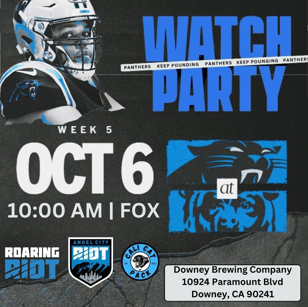 AngelCityRiot's tweet photo. Join the Angel City Riot &amp; the Cali Cat Pack at the Downey Brewing Company this Sunday for the Panthers/Bears game. Game starts at 10 a.m. Doors open at 9:30 a.m.
Downey Brewing Company
10924 Paramount Blvd
Downey, CA 90241 https://t.co/g8rOzxueLe