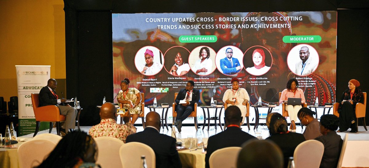 HRDEUGANDA's tweet photo. Honored to have our Chairperson @sojoudE on an incredible panel discussing key issues affecting human rights defenders across borders. These conversations drive positive change. Proud to stand with them at #7thFocalPointMeetingEHAHRD_Net
#ExiledHRDs
#DefendDefenders https://t.co/aXGQo1OT7i