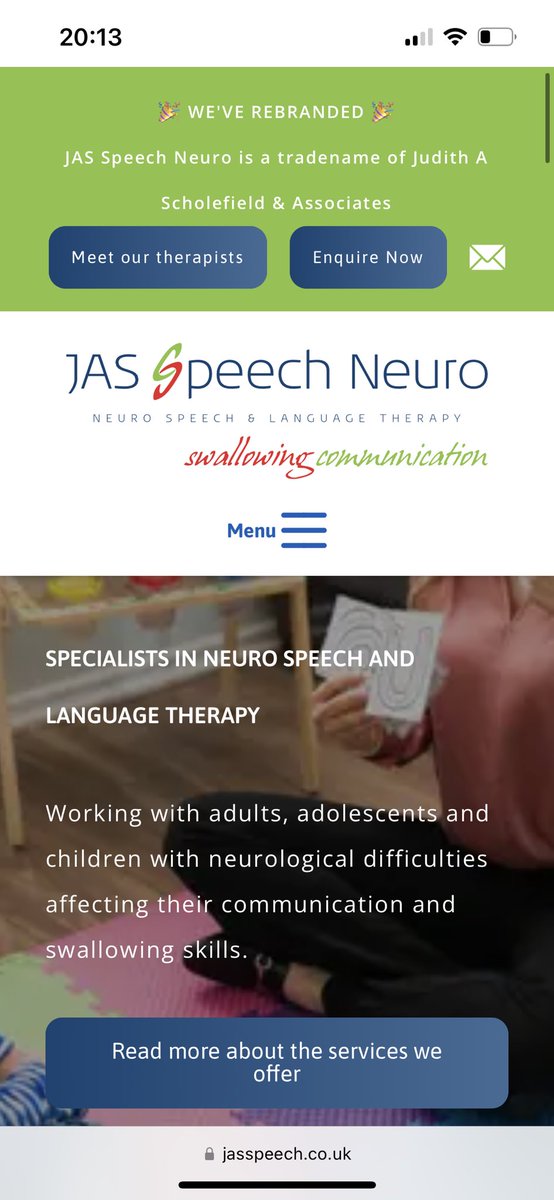 We’re excited to share that we’ve had a rebrand! 🎉

After nearly 20 years,  Judith A Scholefield &amp; Associates are now trading as JAS Speech Neuro

We are also pleased to share that we have a BRAND NEW WEBSITE 💻 

Go and check it out at jasspeech.co.uk