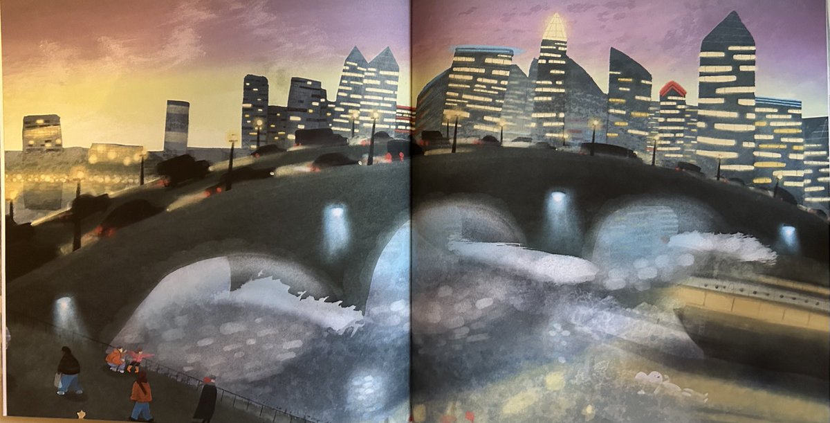 #NewIllustrationoftheDay by Oliver Averill, an atmospheric cityscape using collage and impressionistic techniques. For Robert Tregoning’s water cycle story Flow with the Snow. Out in paperback from Oxford University Press on 3 Oct. ⁦<a href="/OxfordChildrens/">Oxford Children's Books</a>⁩ ⁦<a href="/OliverAverill/">Oliver Averill</a>⁩