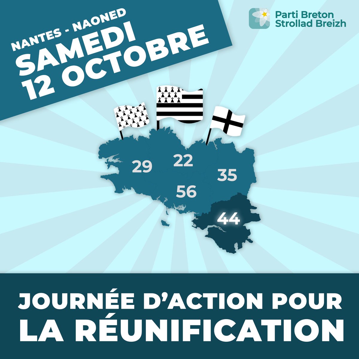 PB_Nantes's tweet photo. 🚨 MANIFESTOMP EVIT AN ADUNVANIÑ !

🗣 Gervel a reomp an holl Vretoned da vanifestiñ d'an 12 a viz Here e #Naoned evit ma vo adunvanet ar vro ! #bzhg

 👉 https://t.co/Eaz7BTiAbJ https://t.co/2y0P6TbfeJ