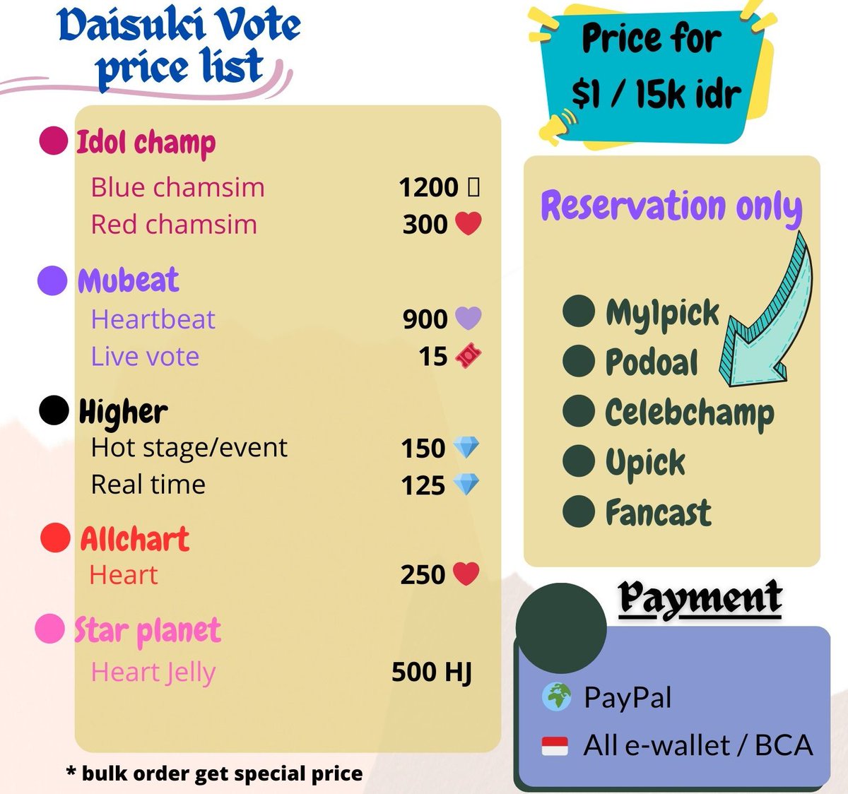 📢 NEW PRICE LIST 

💌 DM FOR BUY / RESERVE